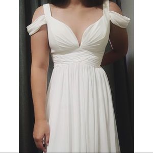 Lulu’s Bariano Ocean of Elegance Ivory Maxi Dress